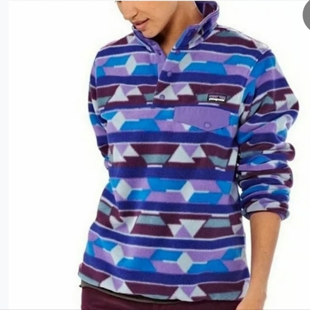 Patagonia Sweater, Size M, SYNCHILLA, Purple and Blue